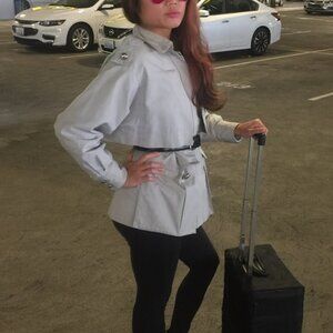 Marc Jacobs Greige Military Belted Collared Womens Jacket